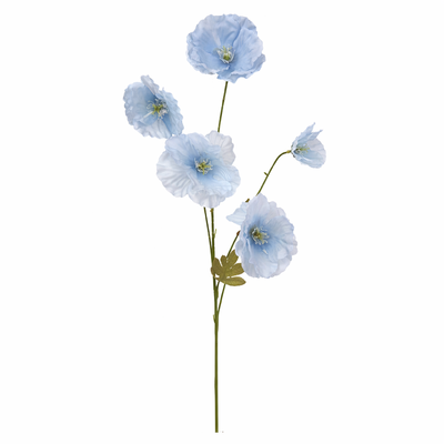 Light Blue Poppy Spray Stem - 76cm – 5 Head