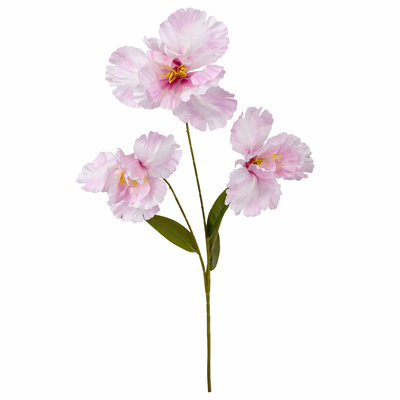 Pink Ruffled Iris Spray – 80cm Artificial Flower Stem