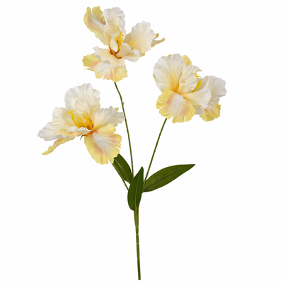 Yellow Ruffled Iris Spray – 80cm Artificial Flower Stem