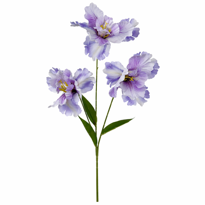 Purple Ruffled Iris Spray – 80cm Artificial Flower Stem