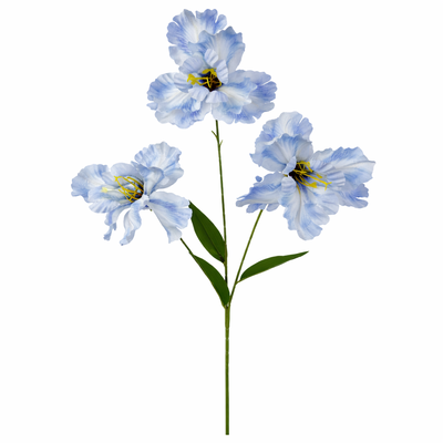 Light Blue Ruffled Iris Spray – 80cm Artificial Flower Stem