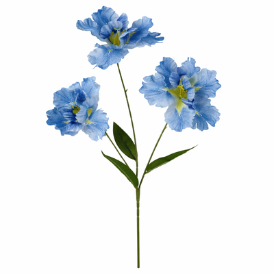Blue Ruffled Iris Spray – 80cm Artificial Flower Stem