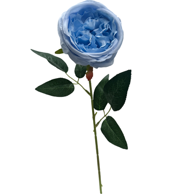 Blue David Austin Rose Stem 50cm Artificial – Single Stem