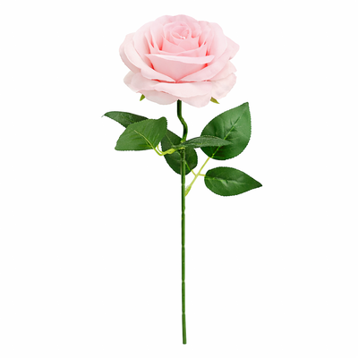 Soft Pink Open Rose Stem 50cm Artificial – Single Stem