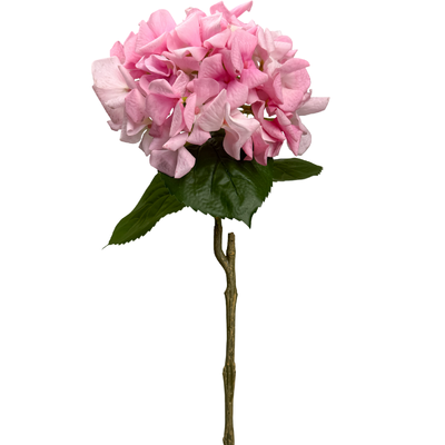 Real Touch Pink Hydrangea Artificial Flower Stem– 60cm