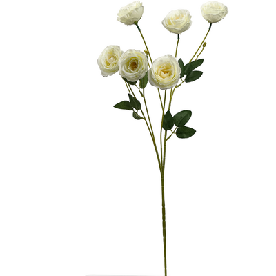 Multi Head White Rose Spray Stem 82cm - Artificial