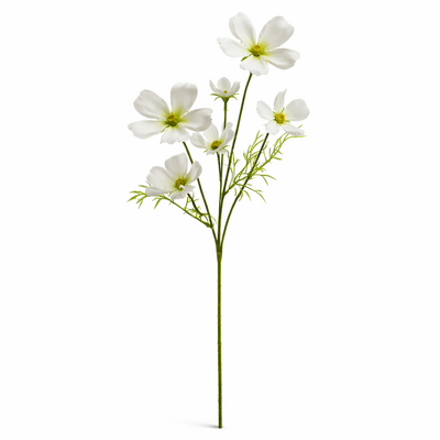 Cosmos Flower Stem 6 Head 60cm – White Artificial