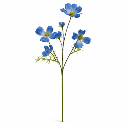 Cosmos Flower Stem 6 Head 60cm – Blue Artificial