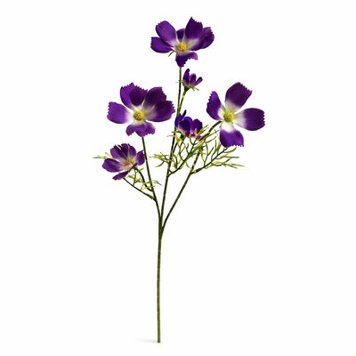 Cosmos Flower Stem 6 Head 60cm – Purple Artificial
