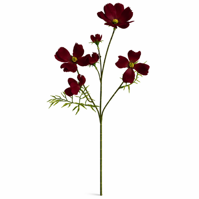 Cosmos Flower Stem 6 Head 60cm – Red Artificial