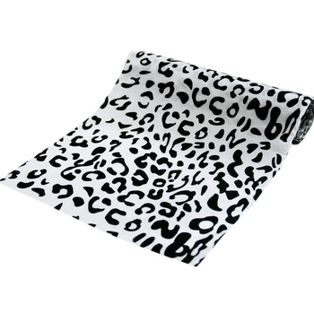 Snow Leopard Safari Fabric Bolt 54 inch x 10Yards - Black / White