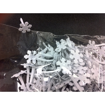 100pc - 10mm White Snowflake Brads