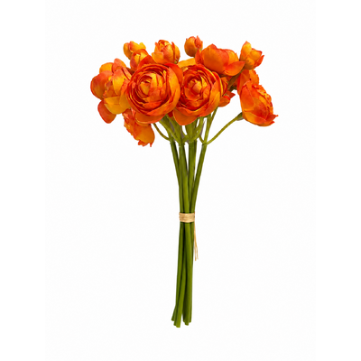 Mini Ranunculus – Orange – 6 Stem Artificial Flower Bunch