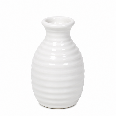 Small White Ceramic Bud Vase 8cm