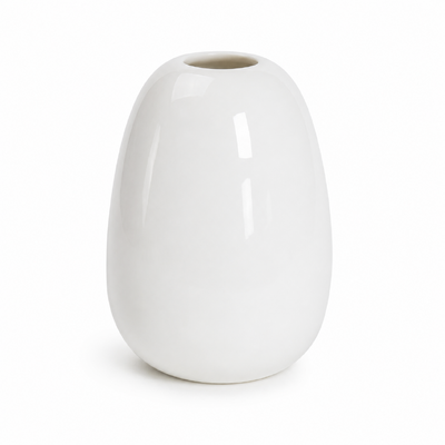 White Ceramic Bud Vase - White - 8.5cm