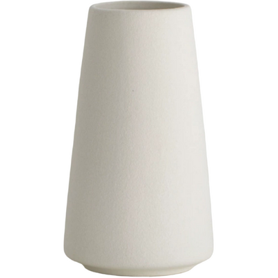White Textured Ceramic Vase 15cm