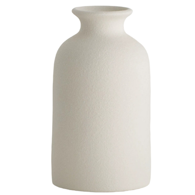 White Textured Ceramic Vase 14.3cm