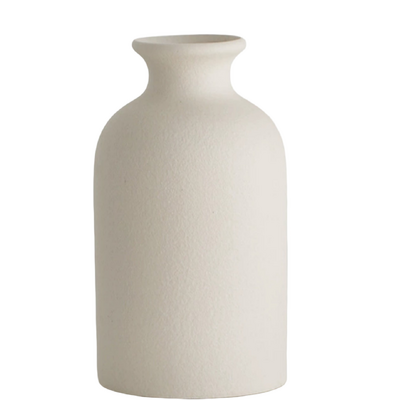 White Textured Ceramic Vase 12.8cm 