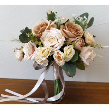 Bridal Posey Bouquet -  Ivory, Tan & Naturals