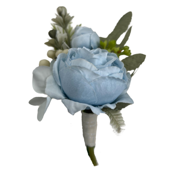 Buttonhole Peony Rose - Blue