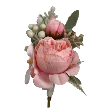 Buttonhole Peony Rose - Pink