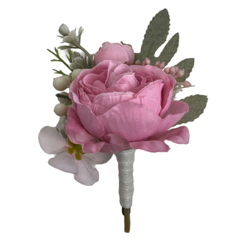 Buttonhole Peony Rose - Dusty Rose