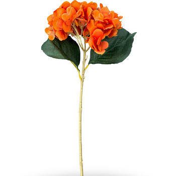 Artificial Hydrangea Stem Single Head 45cm -Burnt Orange