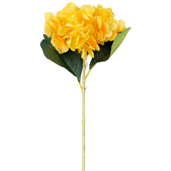 Artificial Hydrangea Stem Single Head 45cm - Yellow