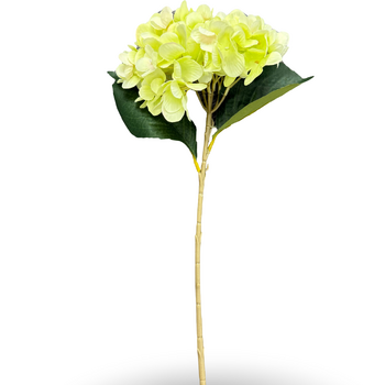 Artificial Hydrangea Stem Single Head 45cm - Soft Green