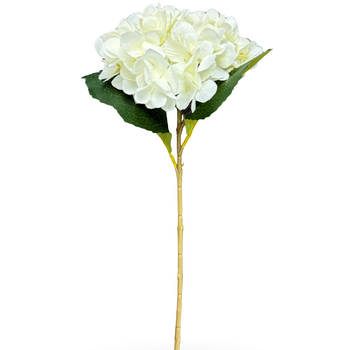 Artificial Hydrangea Stem Single Head 45cm - White Cream