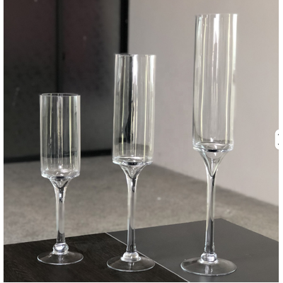 Glass Windlight Set 3pcs – 40cm, 45cm & 50cm