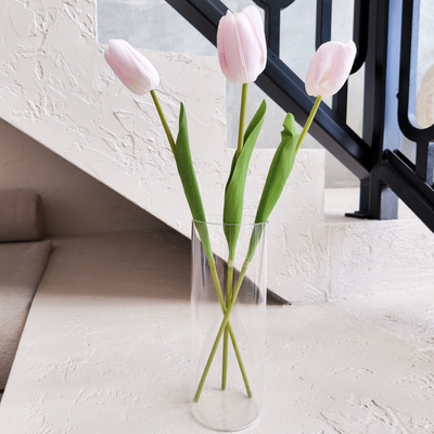 Blush Pink Real Touch Tulip Stem – 46cm Artificial Tulip Flower