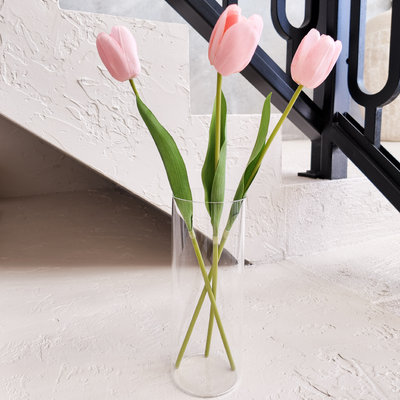Pink Real Touch Tulip Stem – 46cm Artificial Tulip Flower