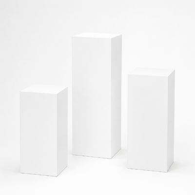 Set of 3 White Acrylic Wedding Plinths