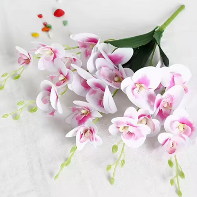 43cm Artificial Orchid Filler Bunch – White