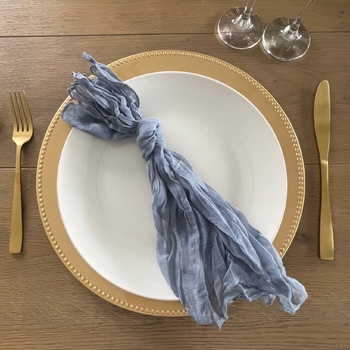 Cheesecloth Linen Napkin - Dusty Blue