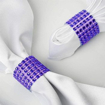 10pk Napkin Rings - Purple Mesh Design