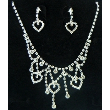 CLEARANCE Necklace & Earring Wedding Set 401 - Rhinestone