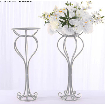 60cm Scrolled Style Flower Stand Centrepiece - Silver