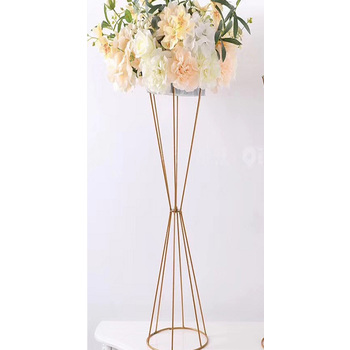 100cm Geometric Flower Stand Centrepiece - Gold