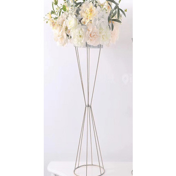 100cm Silver Geometric Flower Stand Centrepiece