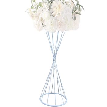 60cm Twisted Geometric Flower Stand Centerpiece - White