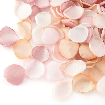 100 Silky Rose Petals - Pink, Beige and White Mix