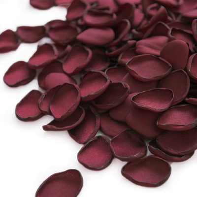 100 Dark Red Silky Rose Petals