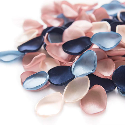 100 Blue/Pink/Beige Silky Rose Petals