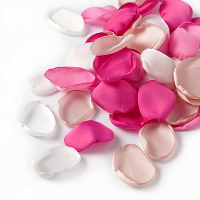 100 Blue/Pink/Beige Silky Rose Petals