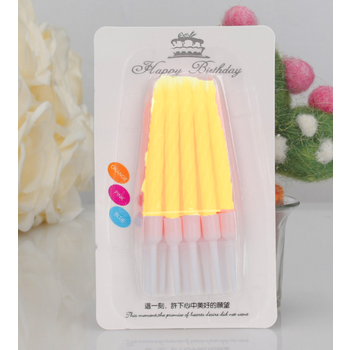 10pk Yellow Birthday Cake Candles with cups