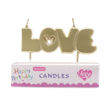 1 x Gold Love Candle for Cake