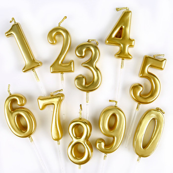1 x Gold Number Birthday Cake Candle