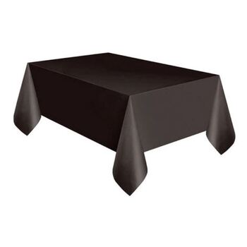 137x275cm Black Plastic Party Tablecloth
